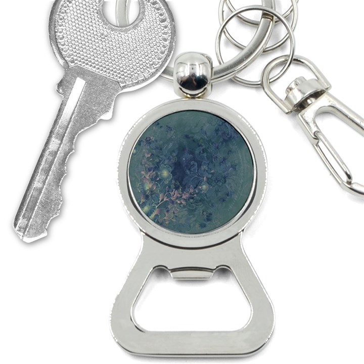 Vintage Floral In Blue Colors Bottle Opener Key Chains