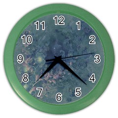 Vintage Floral In Blue Colors Color Wall Clocks