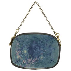 Vintage Floral In Blue Colors Chain Purses (two Sides) 