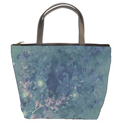 Vintage Floral In Blue Colors Bucket Bags