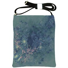 Vintage Floral In Blue Colors Shoulder Sling Bags