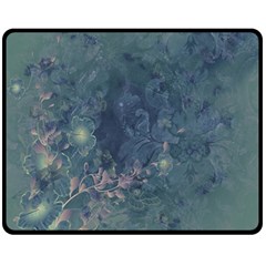 Vintage Floral In Blue Colors Fleece Blanket (medium) 