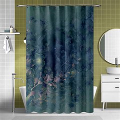 Vintage Floral In Blue Colors Shower Curtain 48  X 72  (small) 