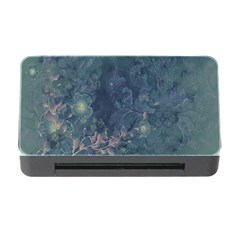 Vintage Floral In Blue Colors Memory Card Reader With Cf