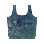 Vintage Floral In Blue Colors Full Print Recycle Bags (M)  Back