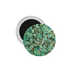 Beautiful Floral Pattern In Green 1 75  Magnets