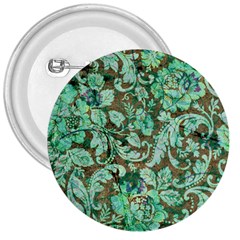 Beautiful Floral Pattern In Green 3  Buttons