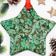 Beautiful Floral Pattern In Green Ornament (star) 