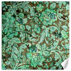 Beautiful Floral Pattern In Green Canvas 12  X 12  