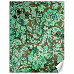 Beautiful Floral Pattern In Green Canvas 12  X 16  