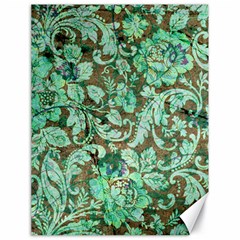 Beautiful Floral Pattern In Green Canvas 18  X 24  