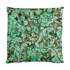 Beautiful Floral Pattern In Green Standard Cushion Case (one Side) 