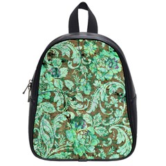 Beautiful Floral Pattern In Green School Bags (small) 