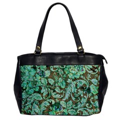 Beautiful Floral Pattern In Green Office Handbags