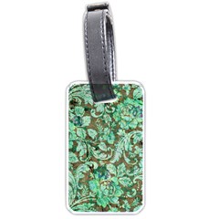 Beautiful Floral Pattern In Green Luggage Tags (one Side) 