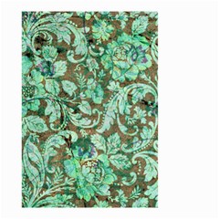 Beautiful Floral Pattern In Green Small Garden Flag (two Sides)