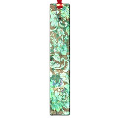 Beautiful Floral Pattern In Green Large Book Marks