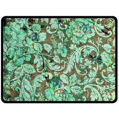 Beautiful Floral Pattern In Green Double Sided Fleece Blanket (large) 