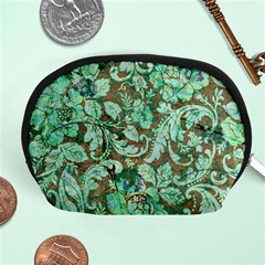 Beautiful Floral Pattern In Green Accessory Pouches (medium) 