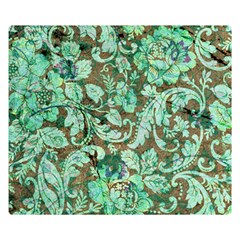 Beautiful Floral Pattern In Green Double Sided Flano Blanket (small) 