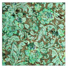 Beautiful Floral Pattern In Green Large Satin Scarf (square) by FantasyWorld7