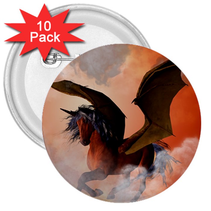 The Dark Unicorn 3  Buttons (10 pack) 