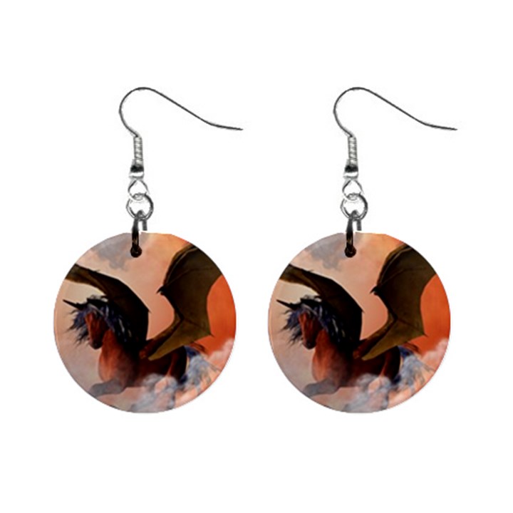 The Dark Unicorn Mini Button Earrings