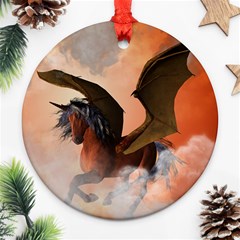 The Dark Unicorn Round Ornament (two Sides) 