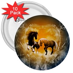 Wonderful Horses 3  Buttons (10 Pack) 