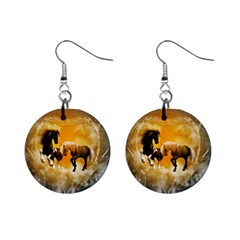 Wonderful Horses Mini Button Earrings