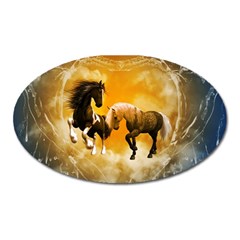 Wonderful Horses Oval Magnet