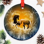 Wonderful Horses Round Ornament (Two Sides)  Back