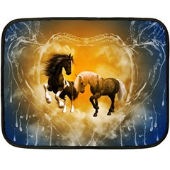 Wonderful Horses Double Sided Fleece Blanket (mini)  by FantasyWorld7