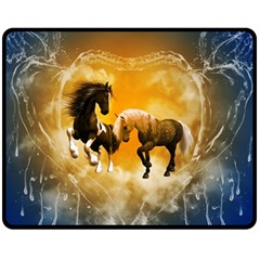 Wonderful Horses Fleece Blanket (medium)  by FantasyWorld7