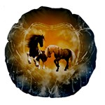 Wonderful Horses Large 18  Premium Round Cushions Front