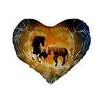 Wonderful Horses Standard 16  Premium Heart Shape Cushions Back