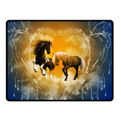 Wonderful Horses Double Sided Fleece Blanket (small)  by FantasyWorld7