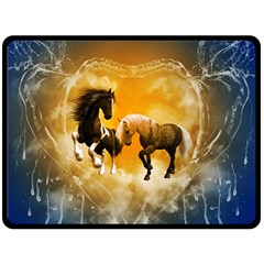 Wonderful Horses Double Sided Fleece Blanket (large)  by FantasyWorld7