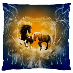 Wonderful Horses Large Flano Cushion Cases (two Sides) 