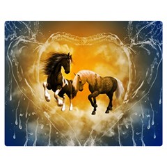 Wonderful Horses Double Sided Flano Blanket (medium)  by FantasyWorld7