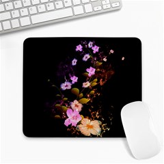 Awesome Flowers With Fire And Flame Large Mousepads by FantasyWorld7