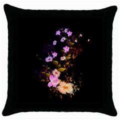 Awesome Flowers With Fire And Flame Throw Pillow Cases (black)