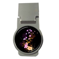 Awesome Flowers With Fire And Flame Money Clips (round) 