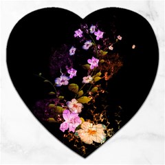 Awesome Flowers With Fire And Flame Jigsaw Puzzle (heart)