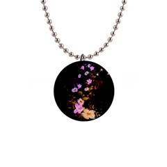 Awesome Flowers With Fire And Flame Button Necklaces