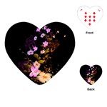 Awesome Flowers With Fire And Flame Playing Cards (Heart)  Front