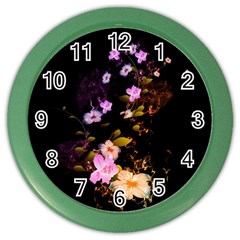 Awesome Flowers With Fire And Flame Color Wall Clocks