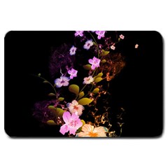 Awesome Flowers With Fire And Flame Large Doormat 