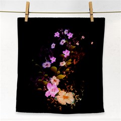 Awesome Flowers With Fire And Flame Face Towel