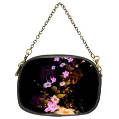 Awesome Flowers With Fire And Flame Chain Purses (two Sides) 